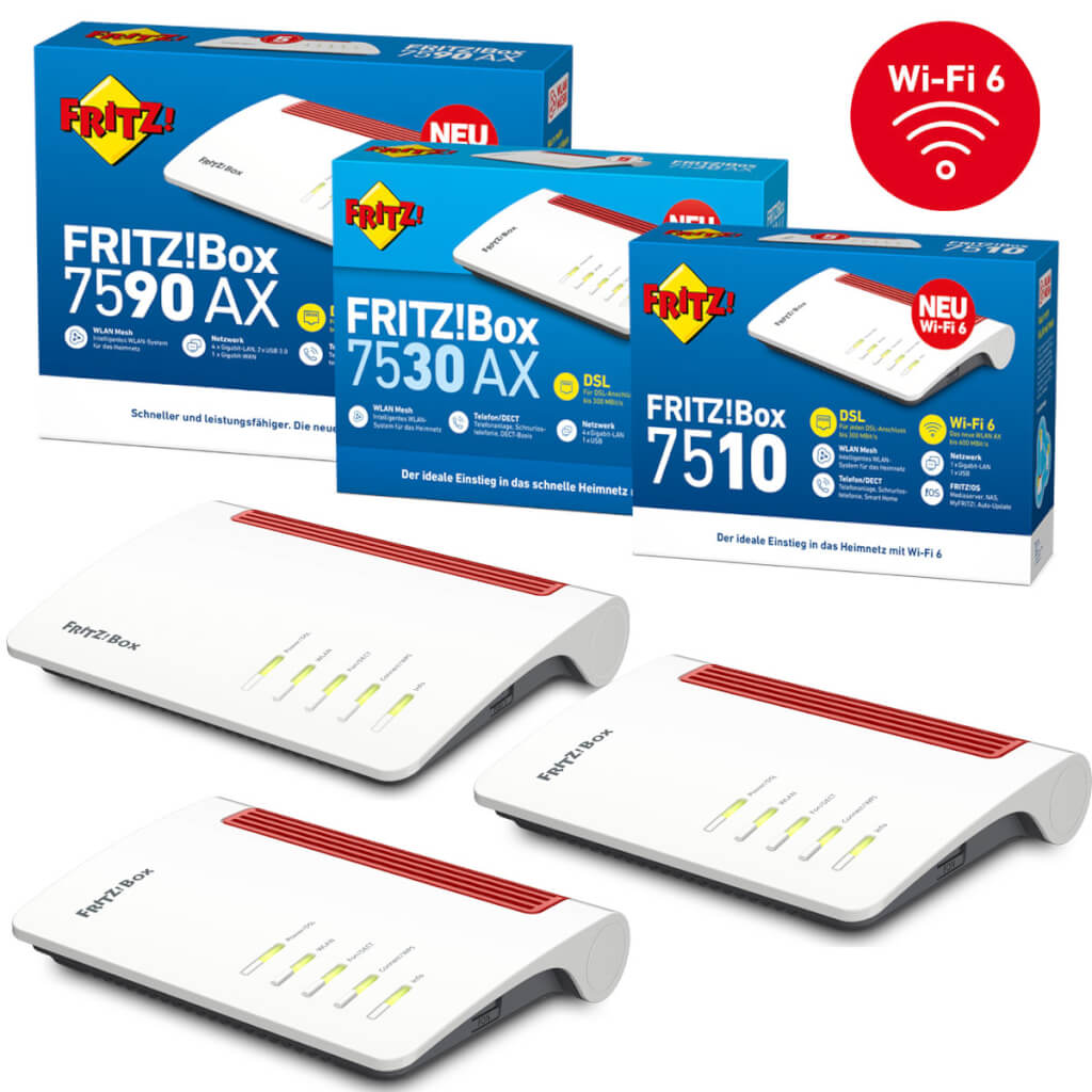 FritzBox DSL Vergleich, FritzBox 7510 AX, 7530 AX & 7590 AX
