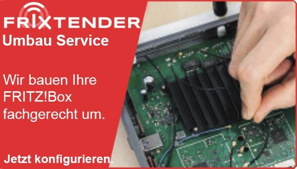 Als exklusiver FriXtender Umbau-Partner erweitern unsere erfahrenen Techniker Ihre FRITZ!Box fachgerecht mit externen W-Lan-Antennen. Hierbei ersetzt unsere Umbau-Service-Garantie die bestehende AVM-Herstellergarantie in vollem Umfang.