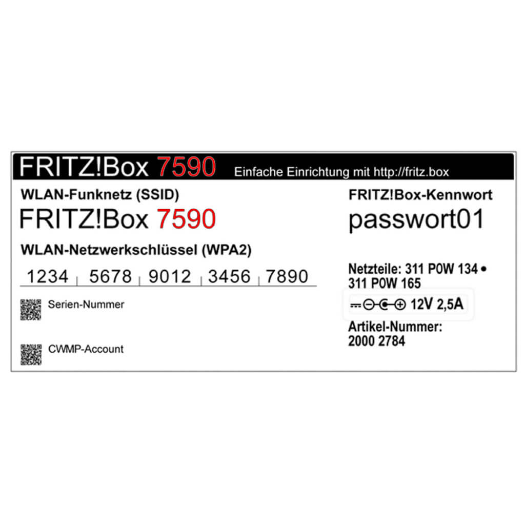 FritzBox Modellnummern