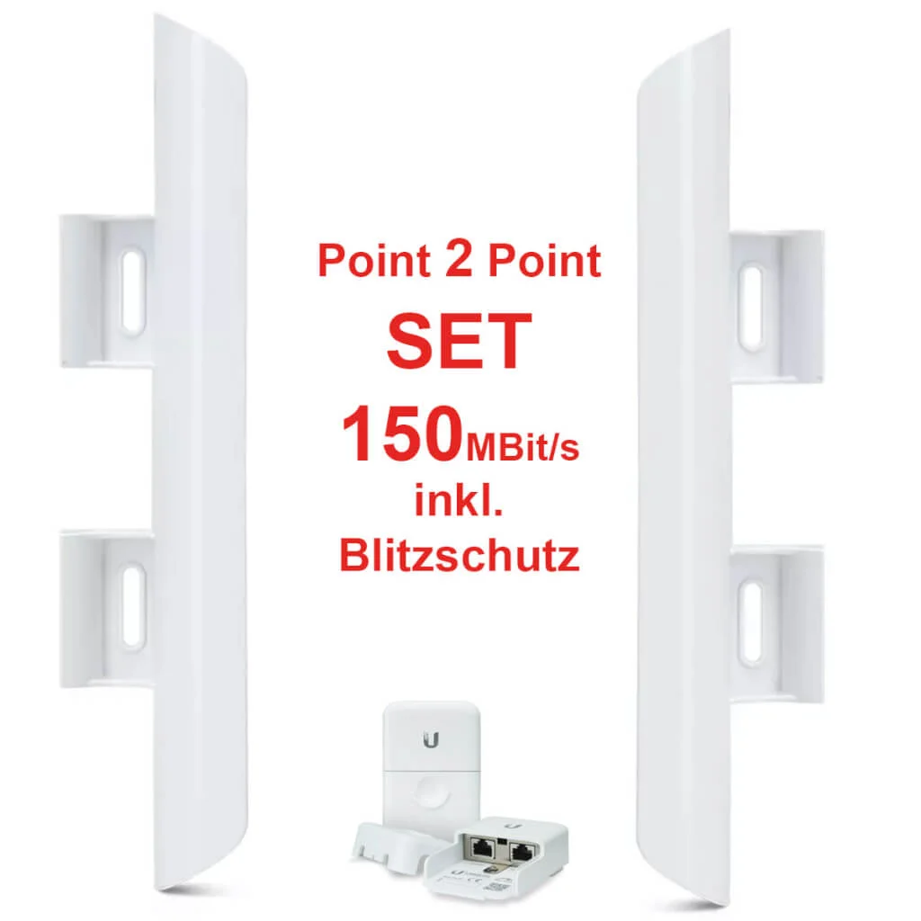 Richtfunk Punkt zu Punkt Set M5 150 Mbit/s 15km